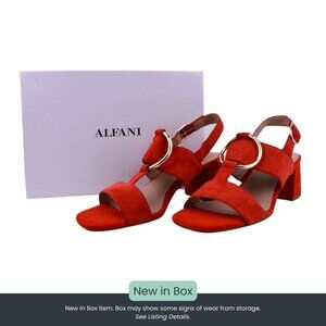 Alfani Gwennal Red Suede Block Heel Slingback Sandals | Size 7.5 | New in Box